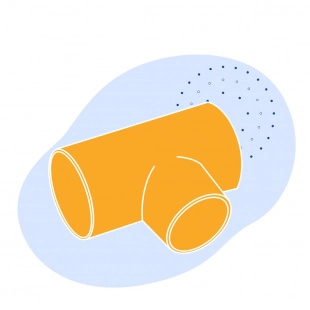 Тройник медный для высокотемпературной пайки 159 мм М1р ГОСТ 32590-2013