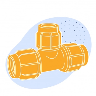 Тройник ПНД переходной 90x50 мм